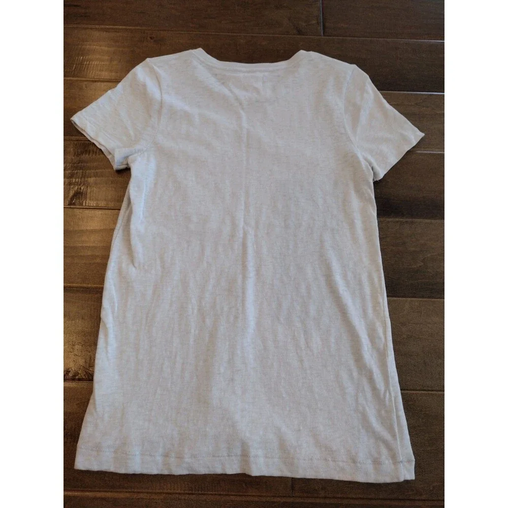 J.CREW Women's vintage Y2K short-sleeve map floral embroidered gray t-shirt M